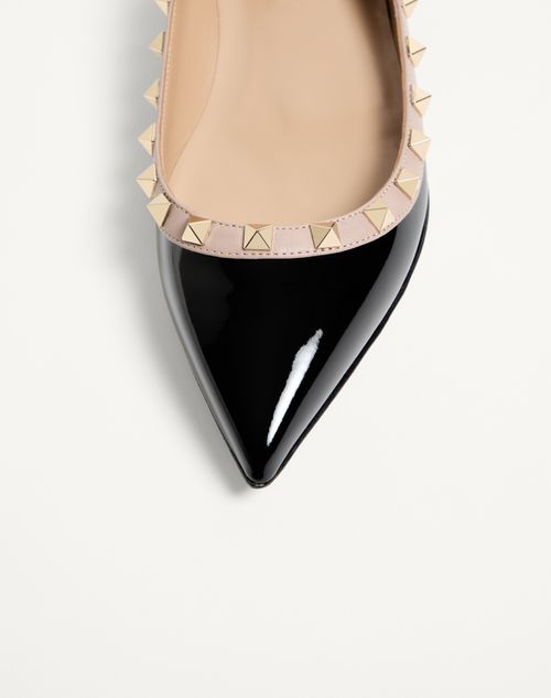 Valentino Garavani - Patent Rockstud Ballet Flat - Black/poudre - Woman - Ballerinas